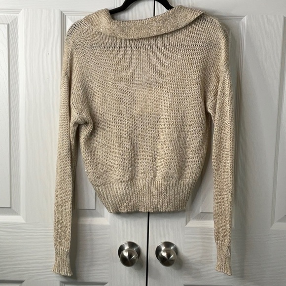 Marled - Open Collar Tan Sweater Size XS - Picture 12 of 15